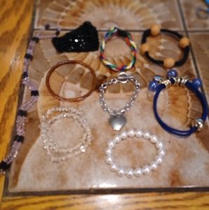Vintage Assortment of nine bracelets various types